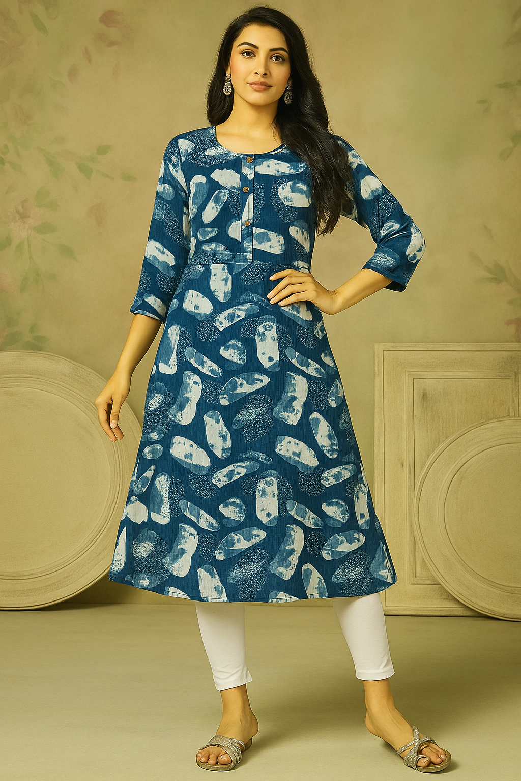 Popcorn Fabric Long Top - Comfortable & Stylish
