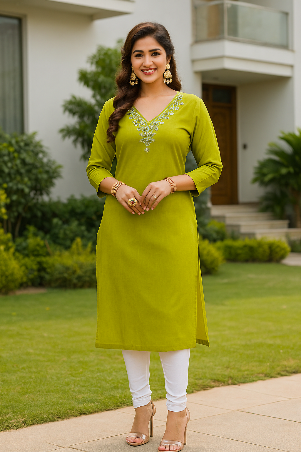 Elegant Plain Top with Glass Embellishments