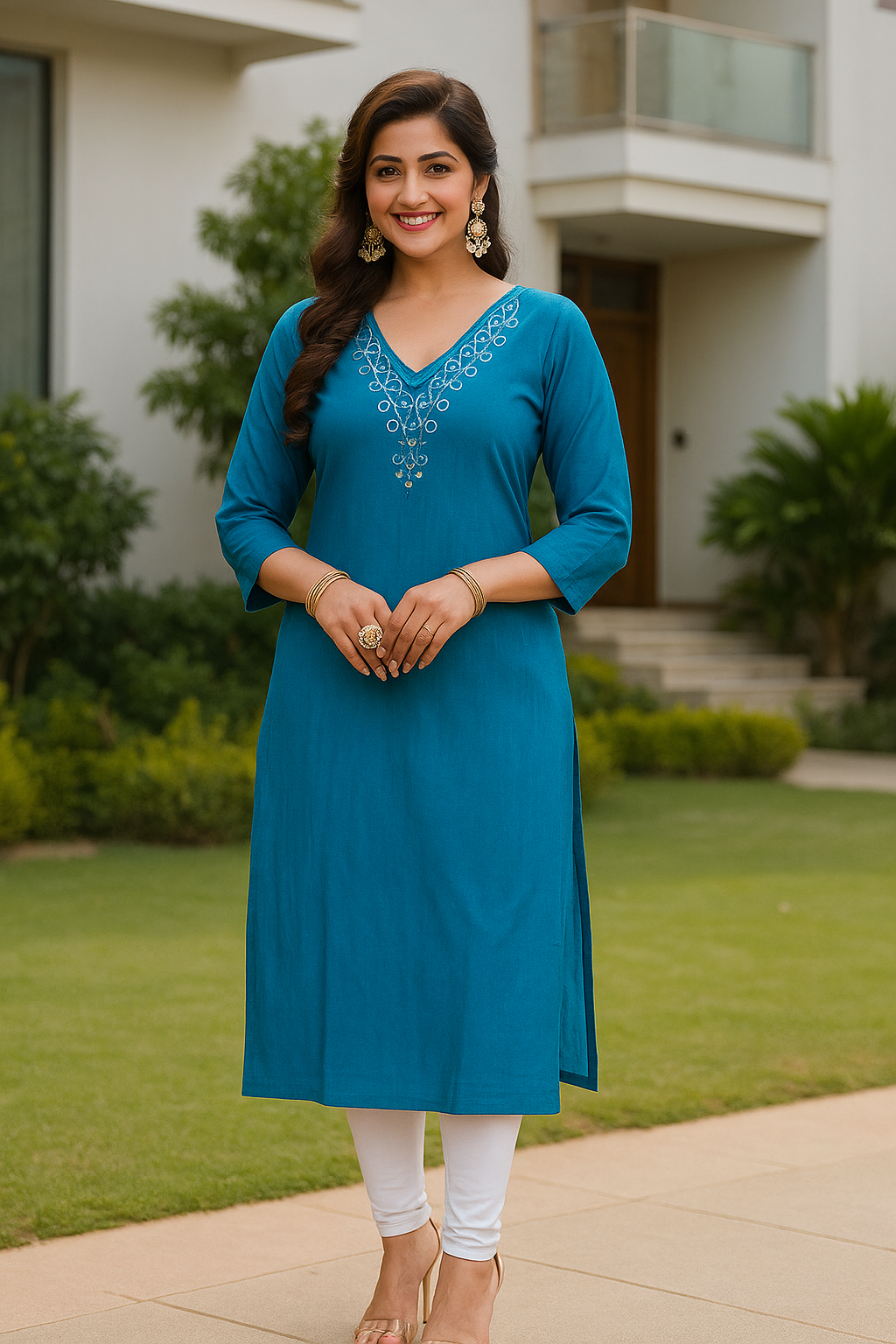Elegant Plain Top with Glass Embellishments