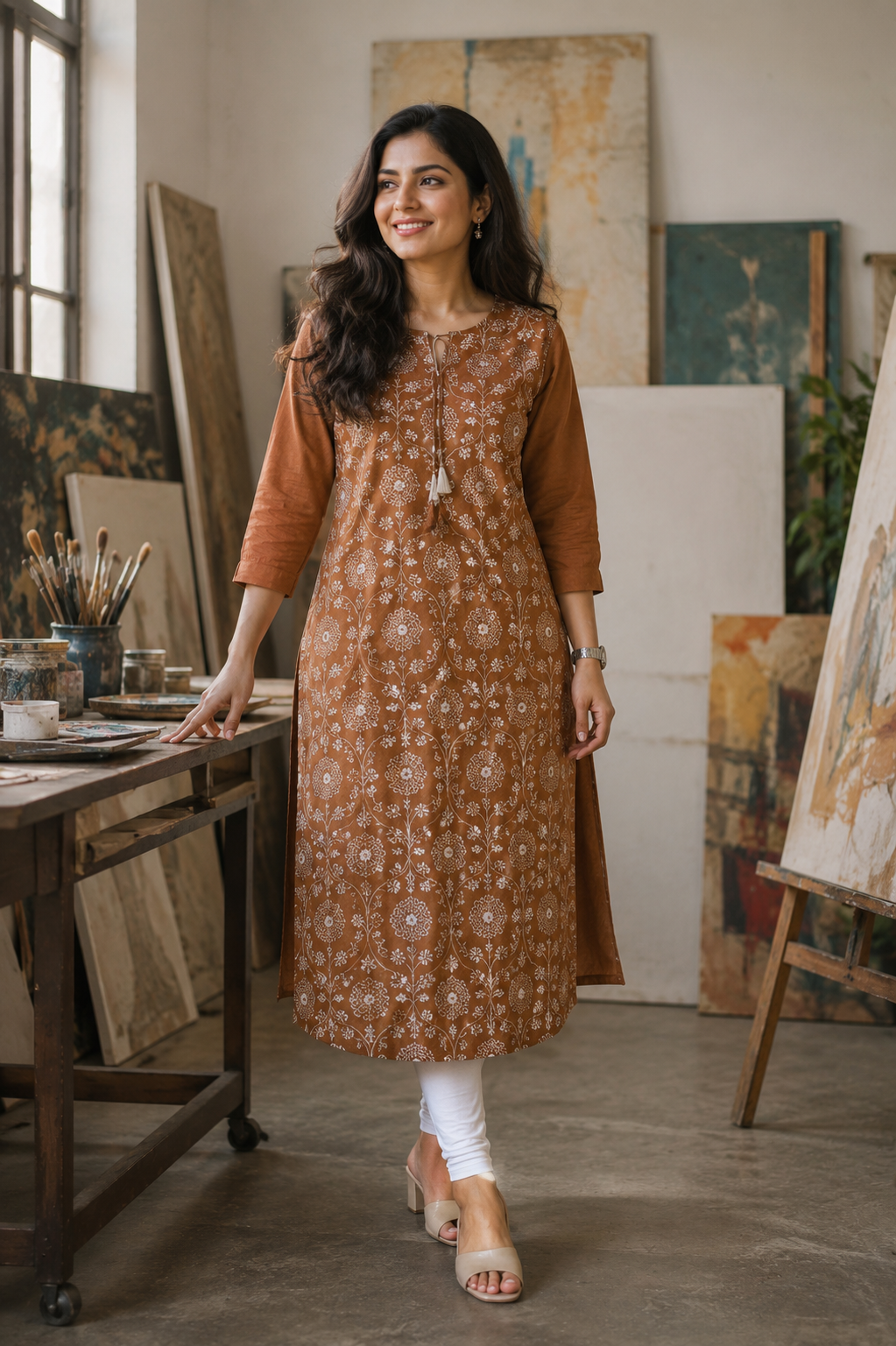 Kurti with Embroidery Design