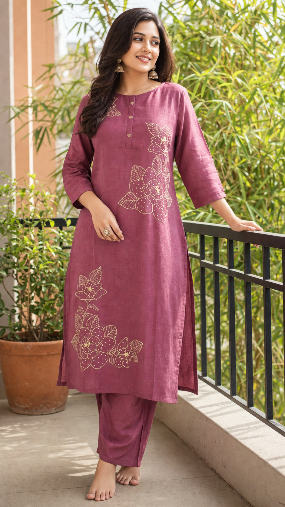 Cotton Cord Set With Embroidery Work