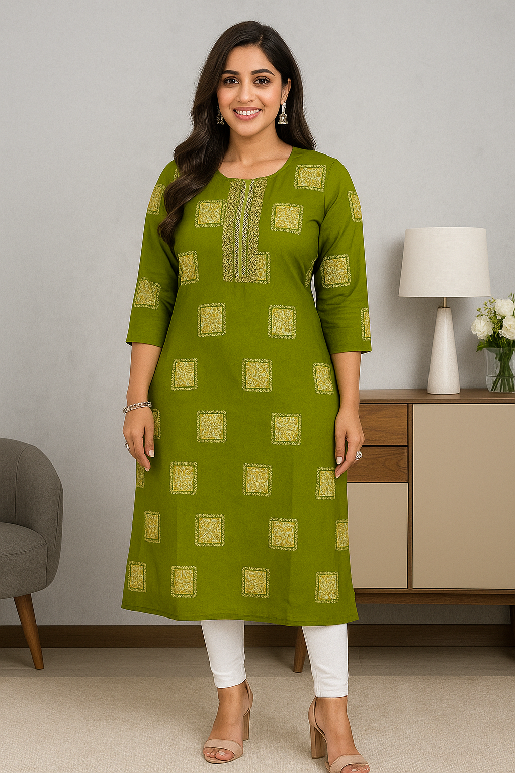 Long Top with Printed Design