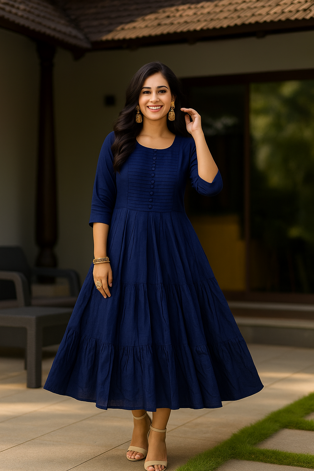 Women's a-line Flared Cotton Kurti