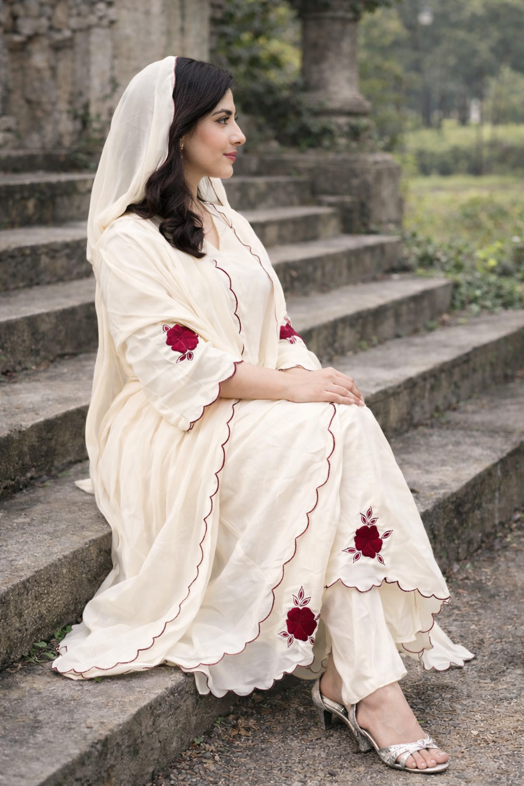 Ethnic Wear with Scallop Dupatta