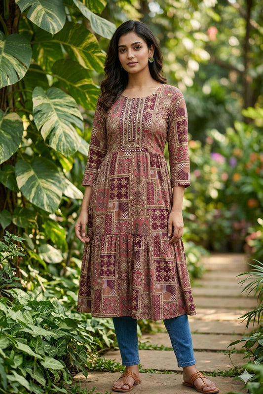 Cotton Knee Length A-Line Top