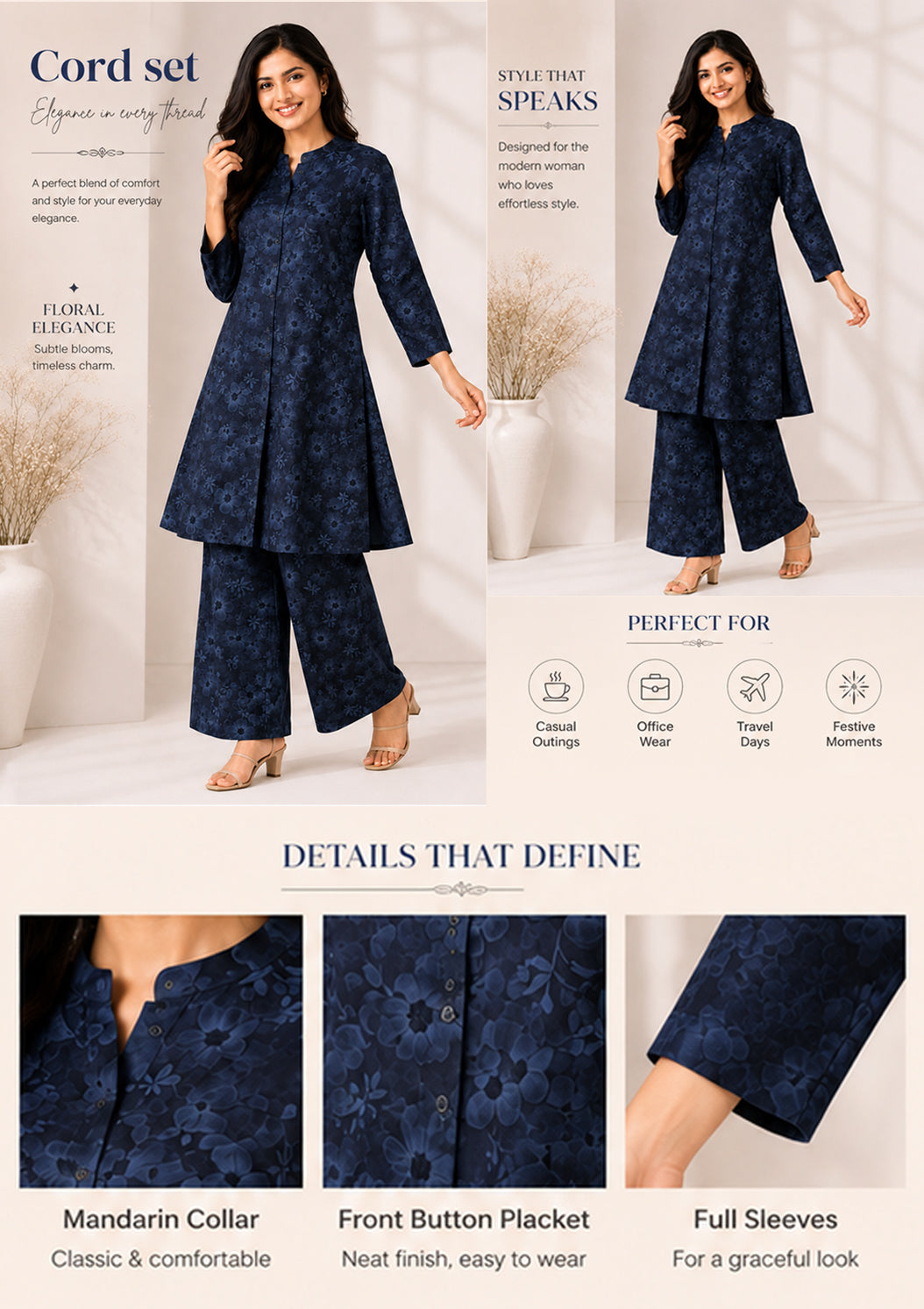 Floral Rayon Coord Set