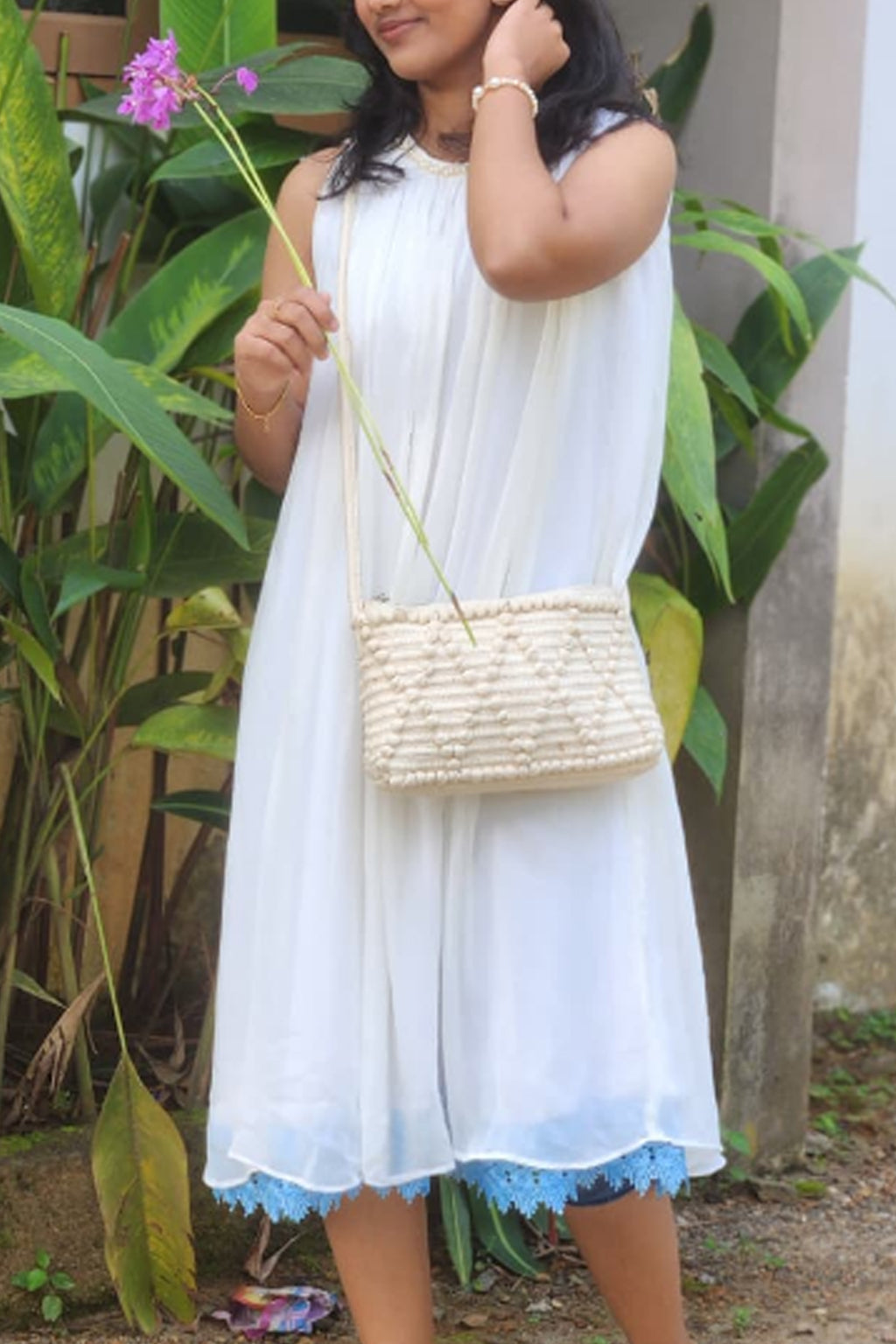 High-Neck Flared Dress