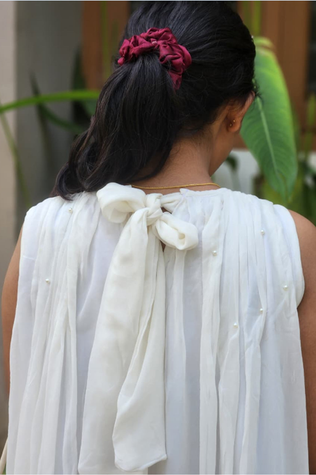 High-Neck Flared Dress