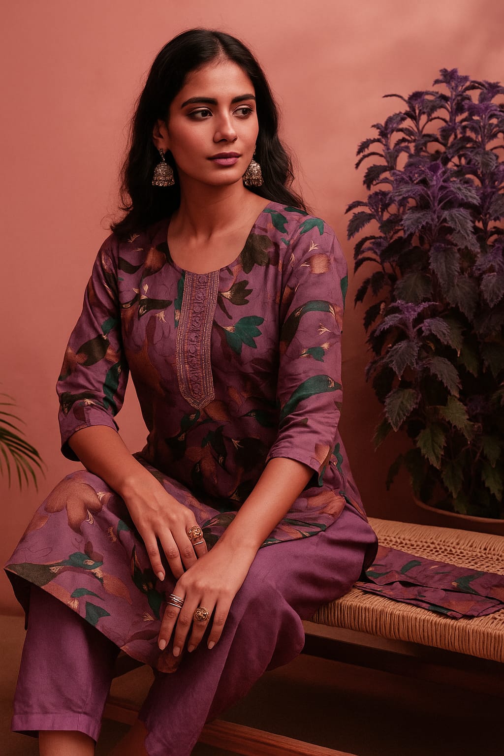 Premium Cotton Churidar Set with Digital Print