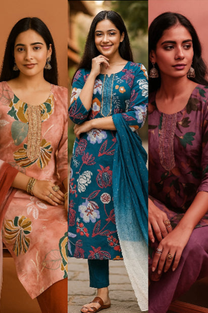 Premium Cotton Churidar Set with Digital Print