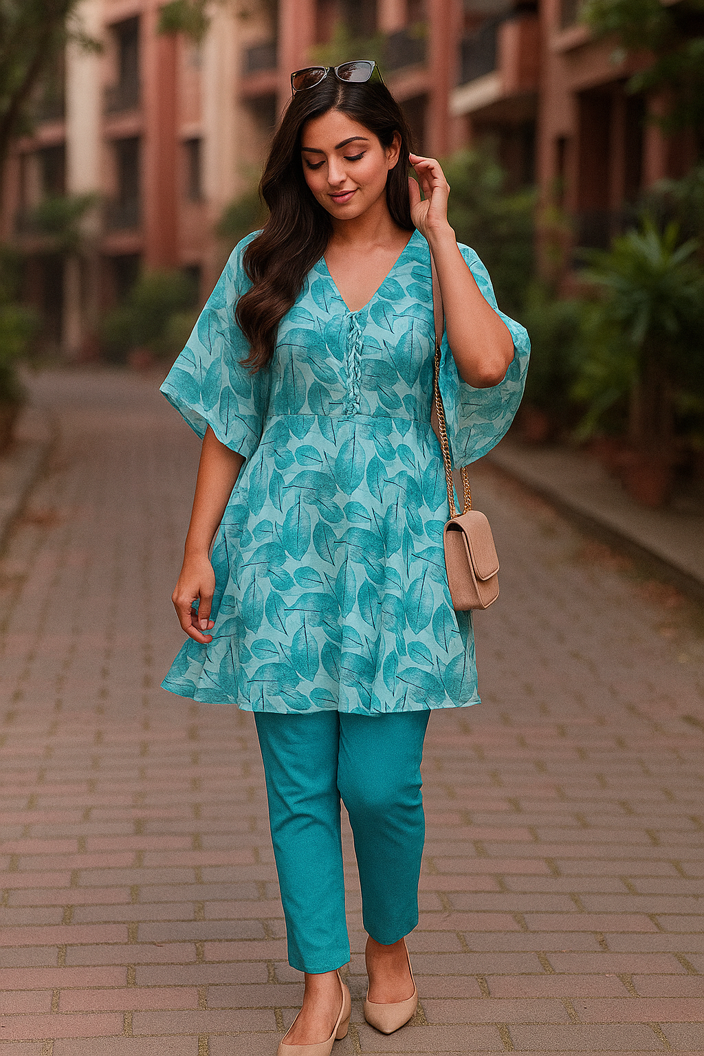 Tunic Top with Flare Sleeve