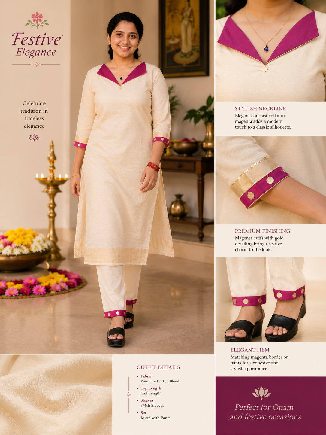 Festival Traditional Tissue Fabric Coord Set