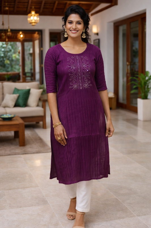 Side Open Top in Popcorn Fabric