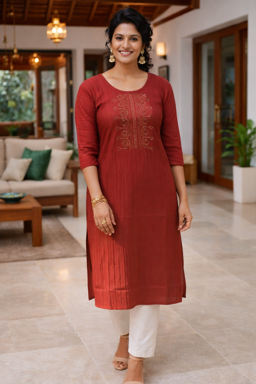 Side Open Top in Popcorn Fabric