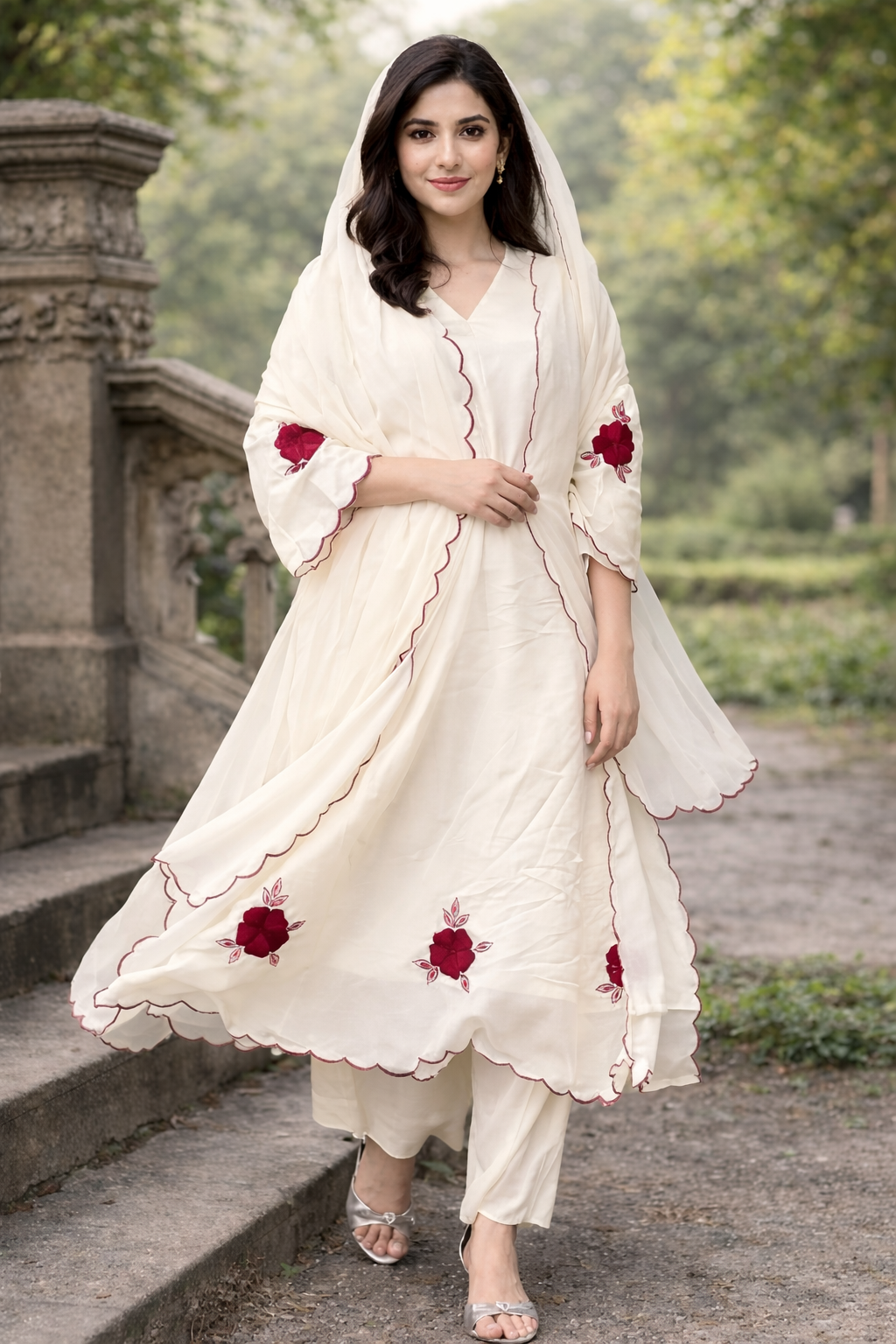 Ethnic Wear with Scallop Dupatta