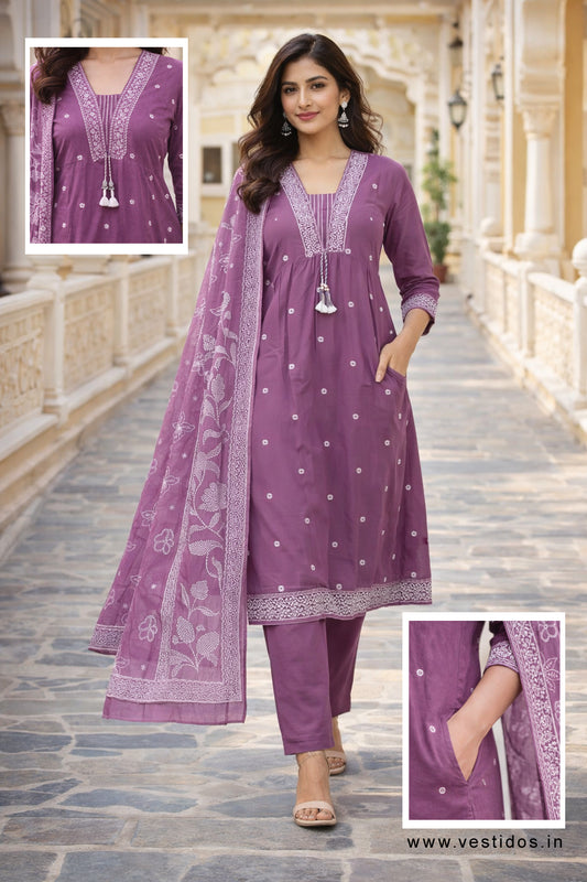 Elegant Cotton Ethnic Suit Set