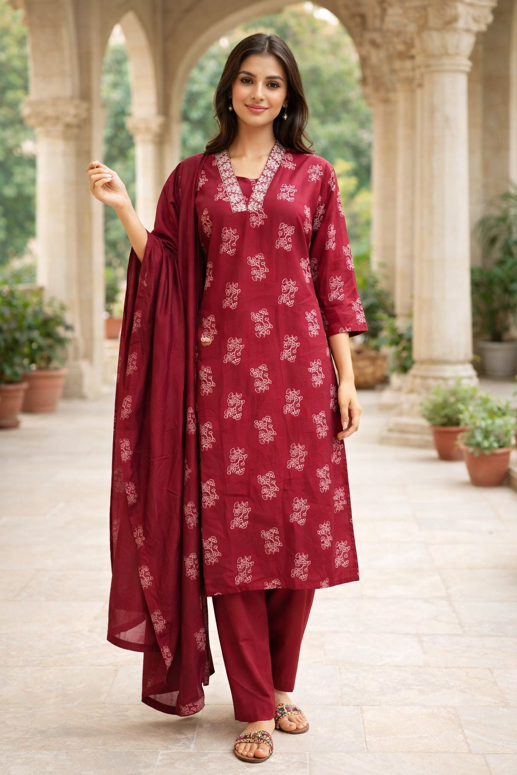 Cotton Silk Mix Churidar Set