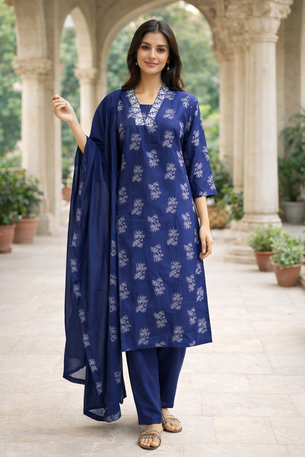 Cotton Silk Mix Churidar Set