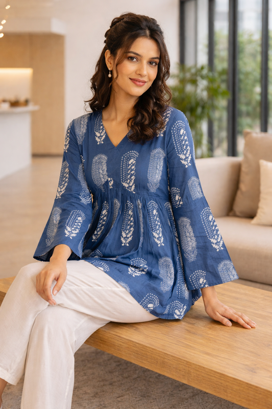 Cotton Flared Short Top