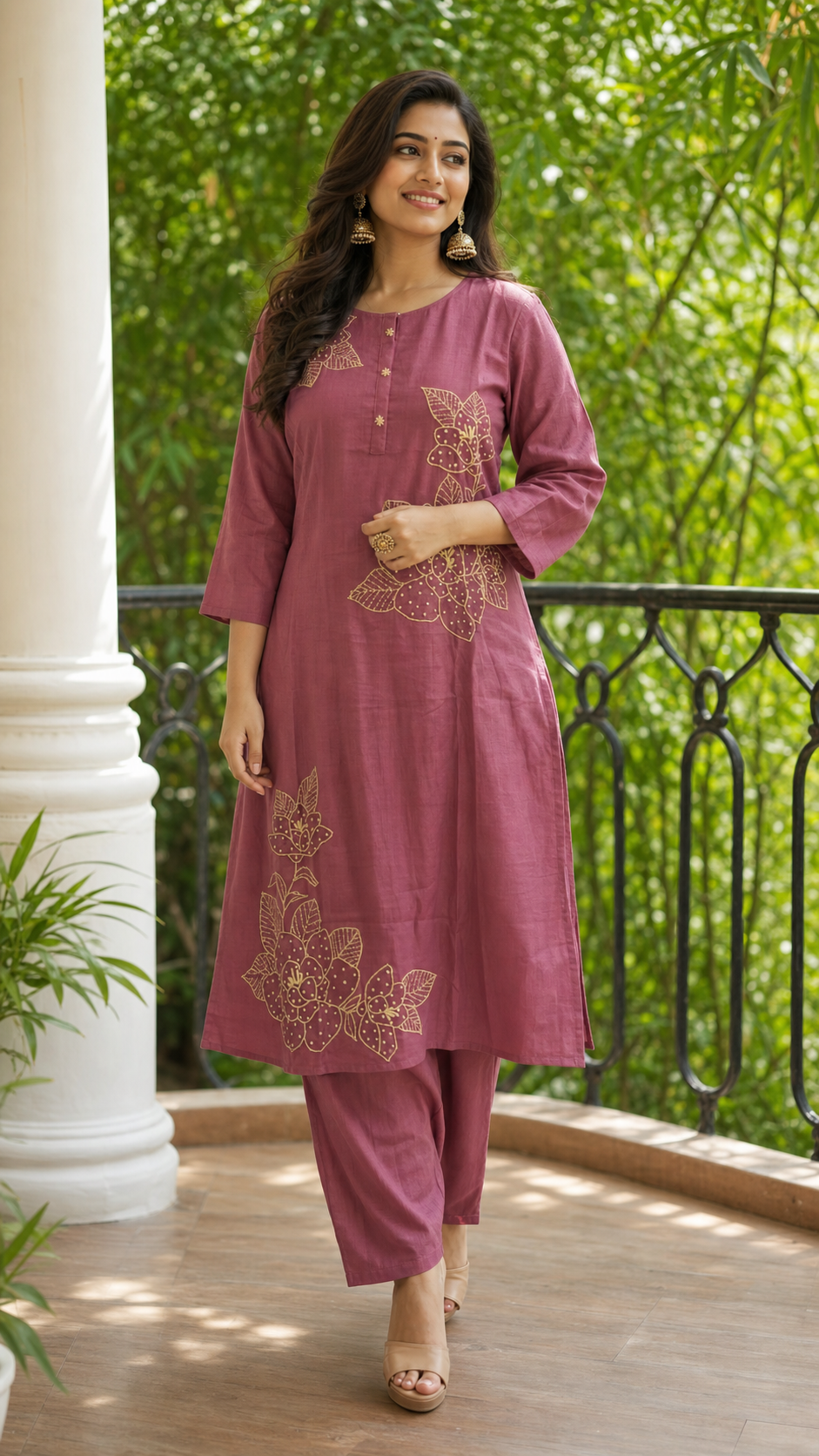 Cotton Cord Set With Embroidery Work
