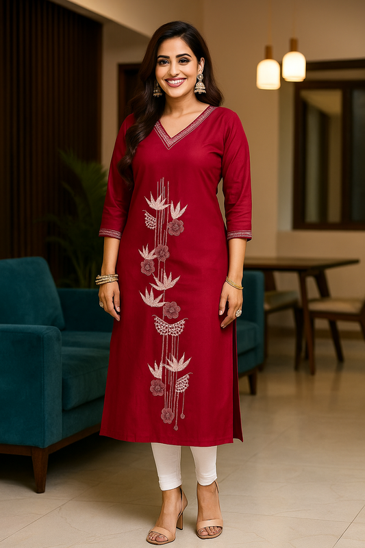 Cotton Embroidery Long Top