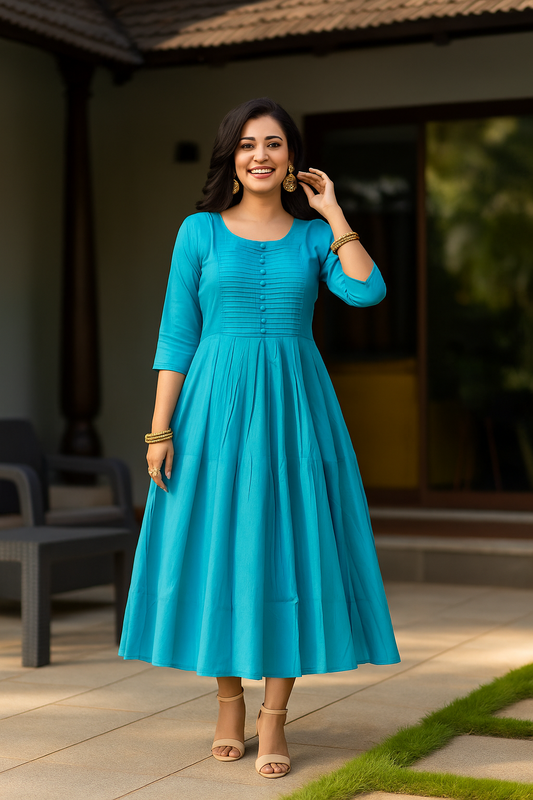 Women's a-line Flared Cotton Kurti