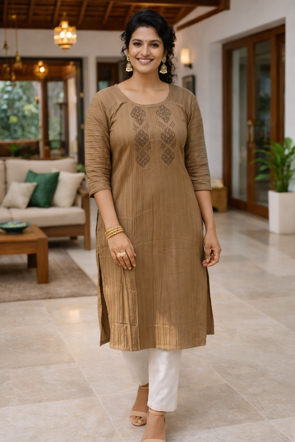 Side Open Top in Popcorn Fabric