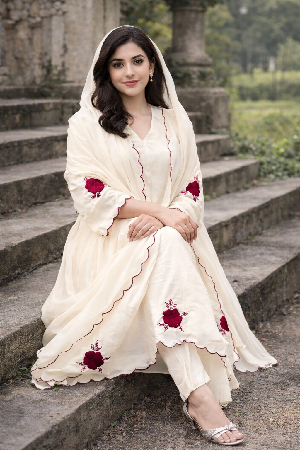 Ethnic Wear with Scallop Dupatta