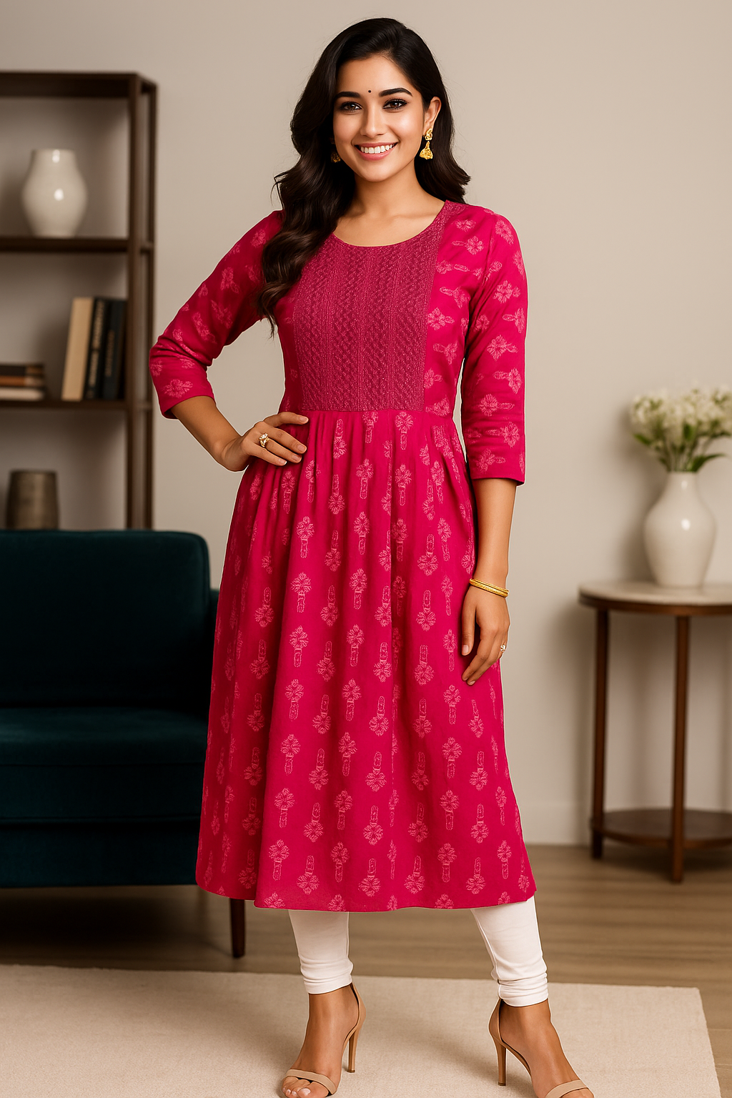 Cotton Kurti with Traditional Embroidery Work