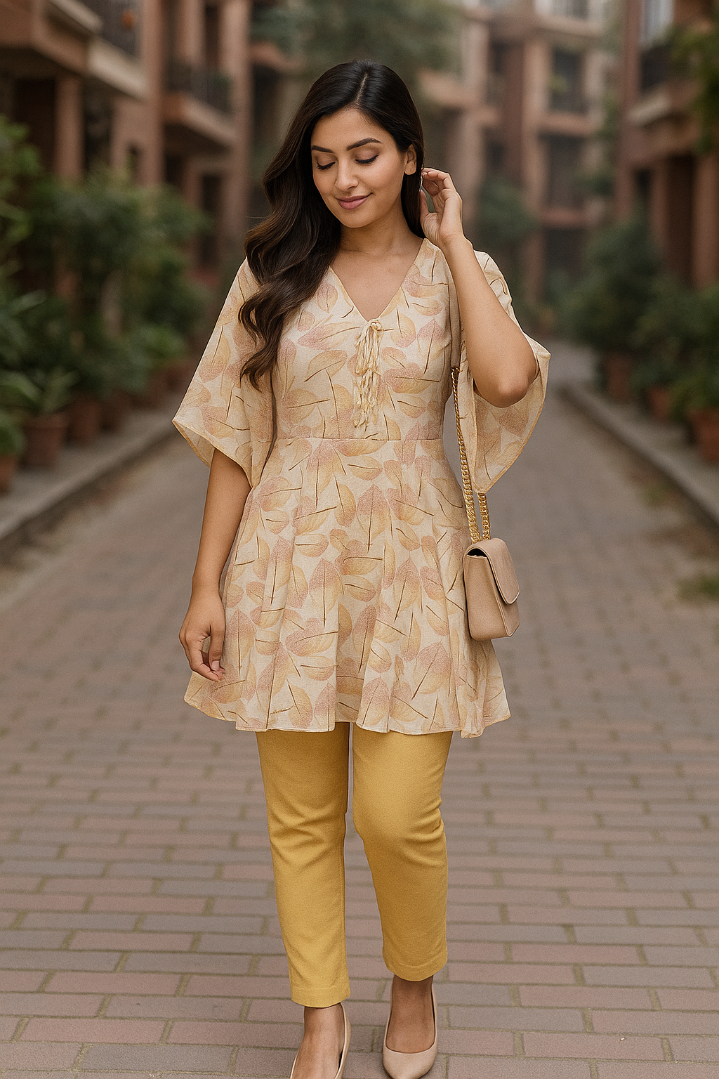Tunic Top with Flare Sleeve