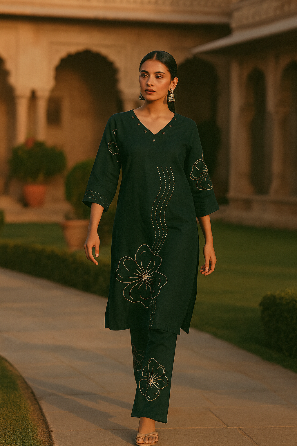 Cotton Premium Cordset with palazzo pants