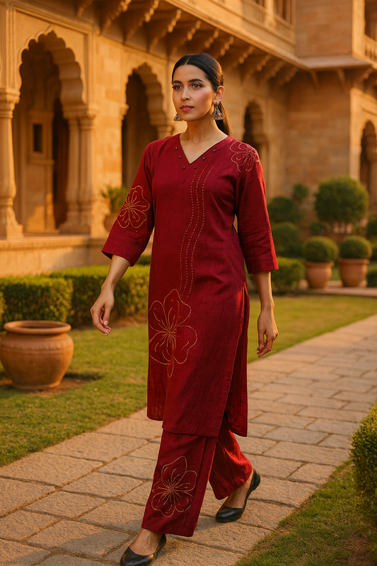 Cotton Premium Cordset with palazzo pants