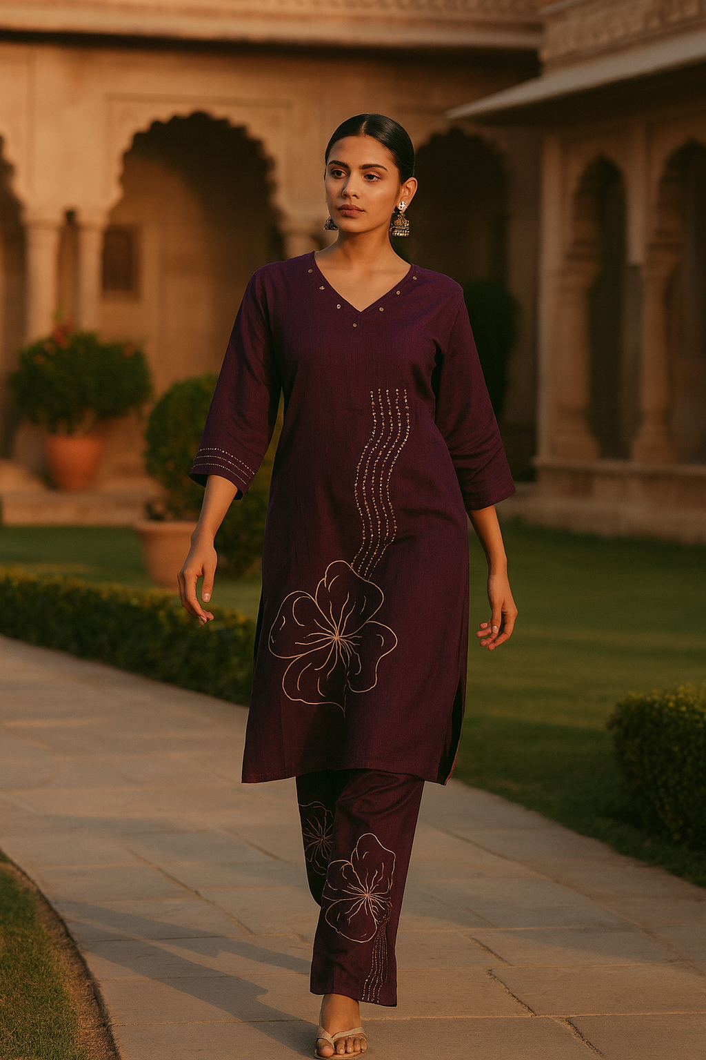 Cotton Premium Cordset with palazzo pants