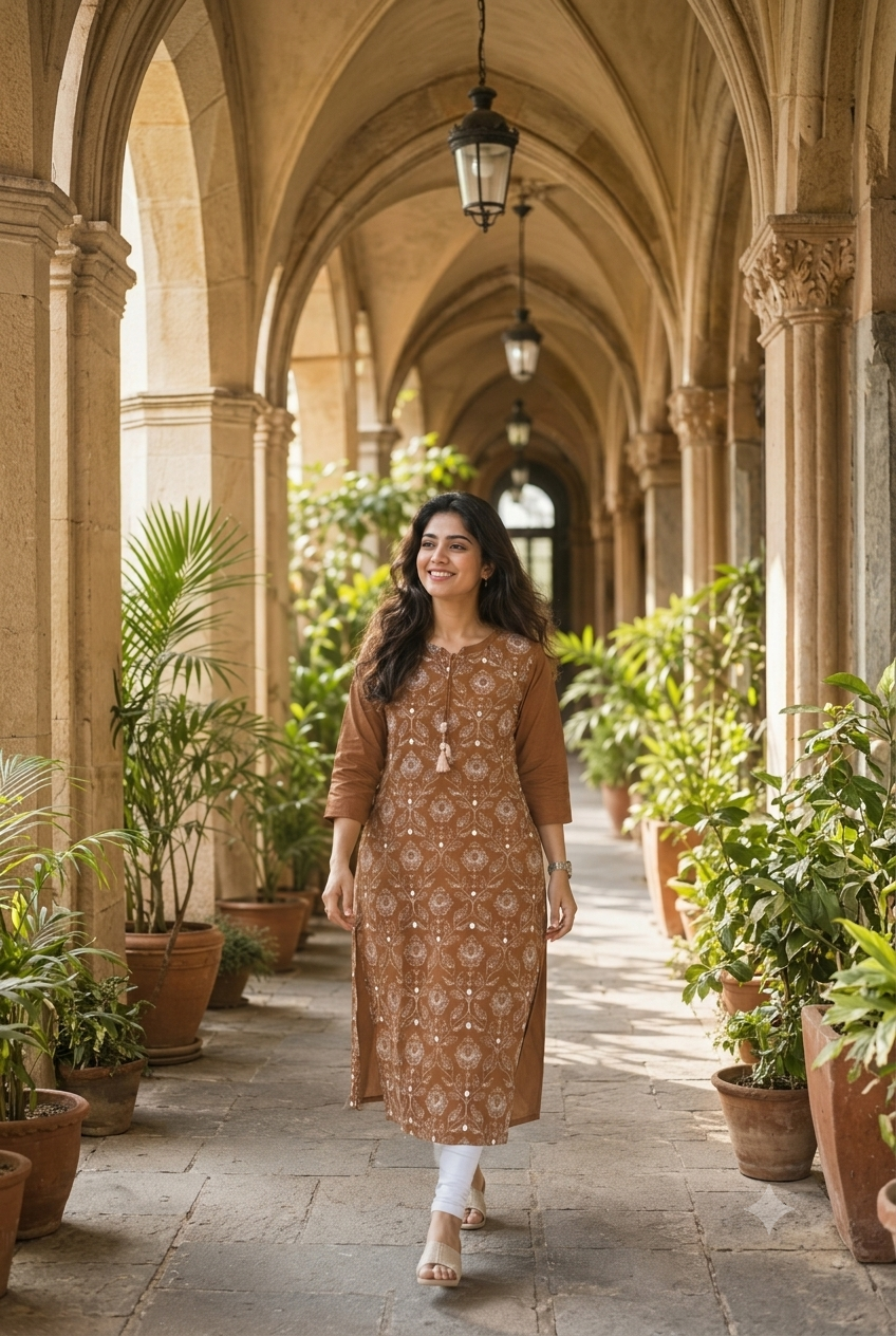Kurti with Embroidery Design