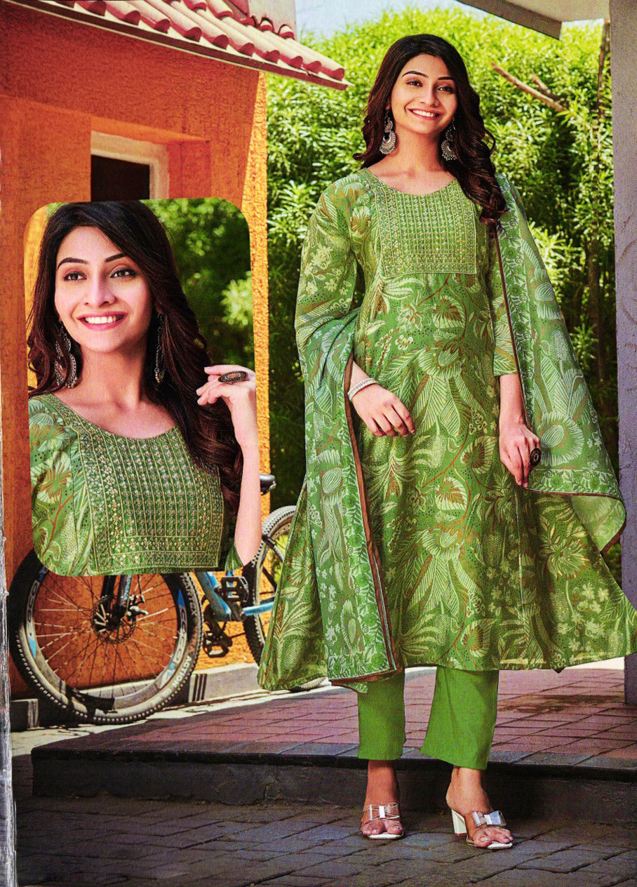 Maslin Fabric Umbrella Cut Churidar