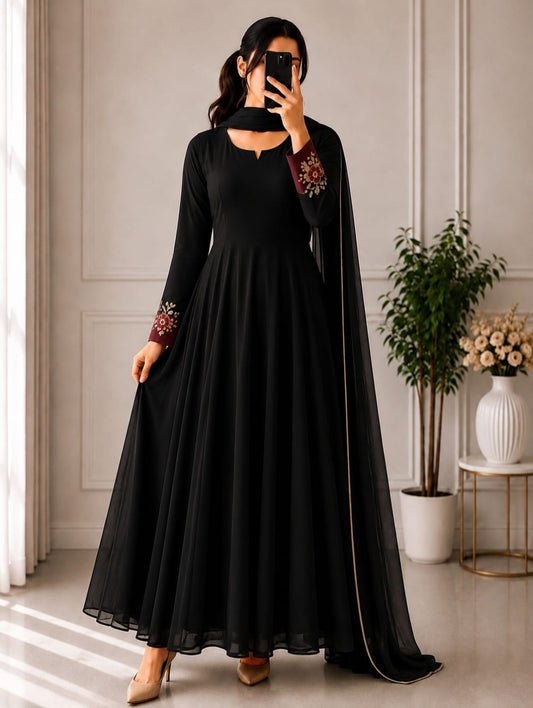 Premium Black Anarkali suit