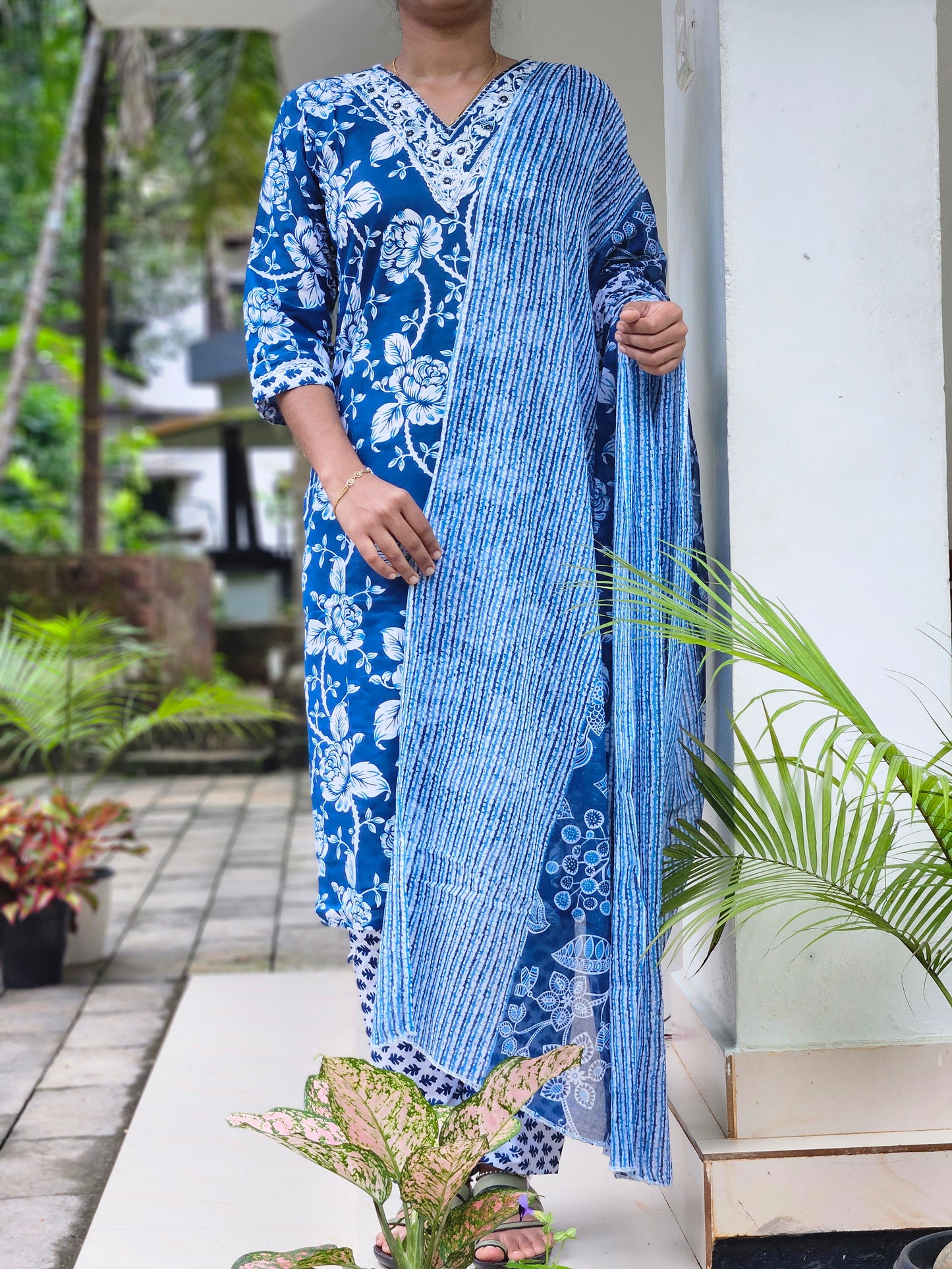 Cotton Printed Churidar with Printed Dupatta Set