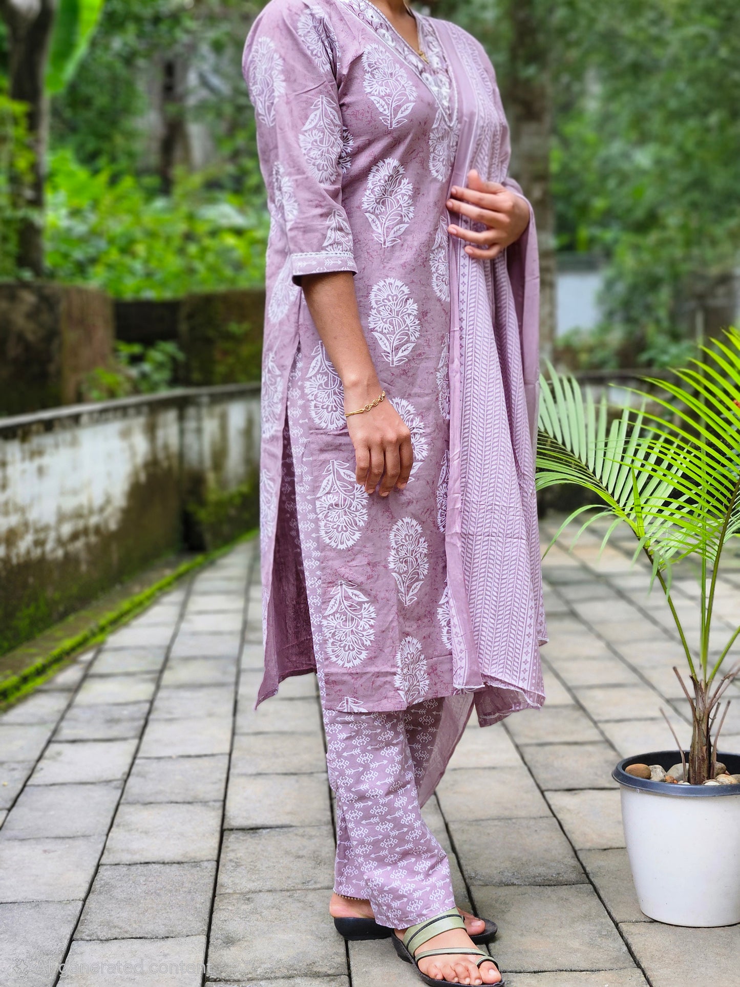 Cotton Printed Churidar with Printed Dupatta Set