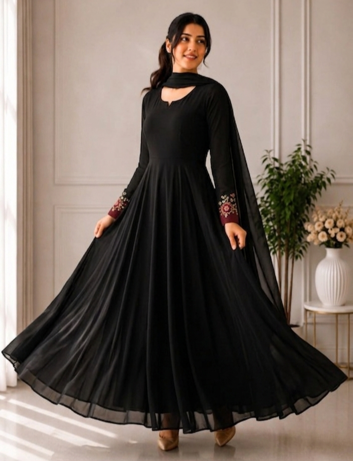 Premium Black Anarkali suit
