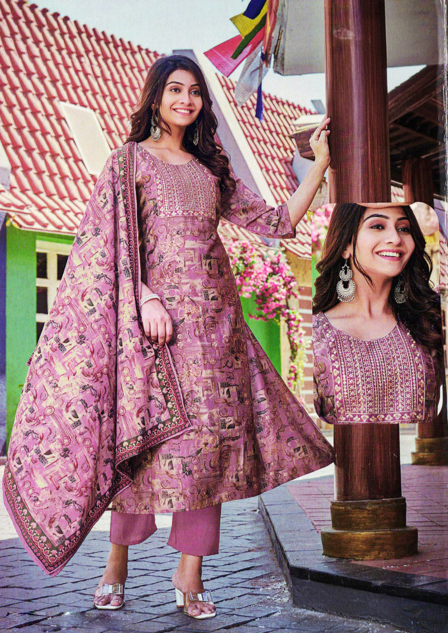 Maslin Fabric Umbrella Cut Churidar