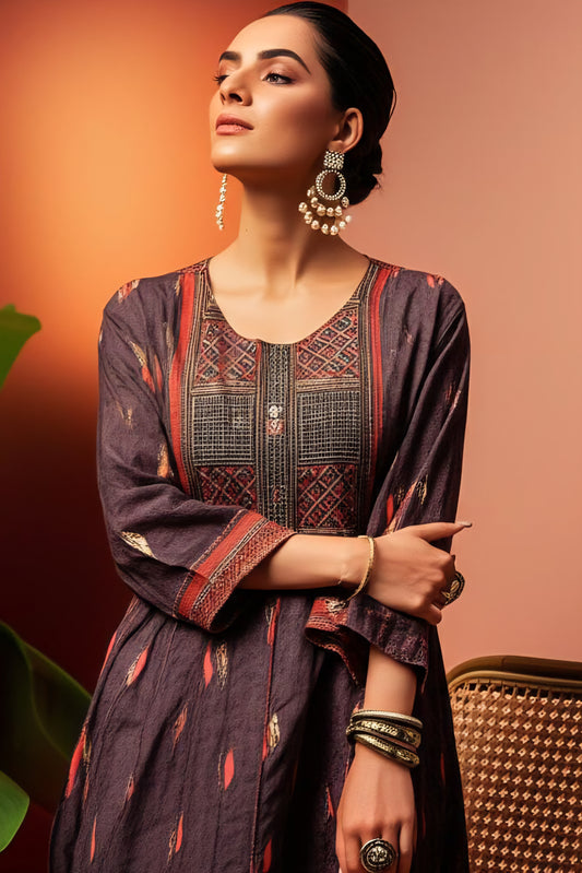 Cotton Kurti with Traditional Embroidery Work