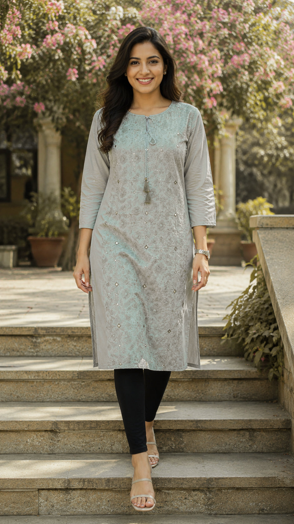 Kurti with Embroidery Design