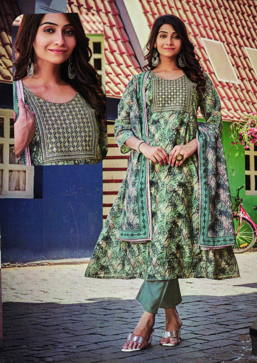 Maslin Fabric Umbrella Cut Churidar